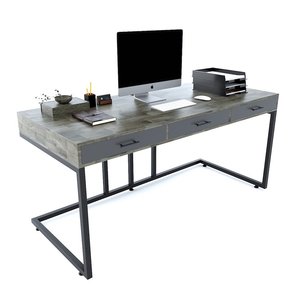 Metal 3-Piece Office <b>Desk</b> <b>Set</b> PLV004 Premium Quality - Product Image 2