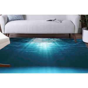 Alfombras Subacuáticas con Rayos Solares, Alfombras Azules, Alfombra Costera, Alfombra con Diseño de Paisaje, Alfombra Suave con Pelo Largo - Product Image 1