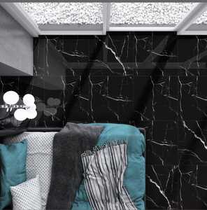 กระเบื้องเคลือบเงาสีดำขาวลายภูเขาไฟดำ สำหรับห้องนั่งเล่นและห้องน้ำ กระเบื้องปูพื้นลายหินอ่อนราคาประหยัด - Product Image 4