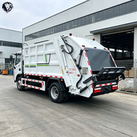 Camion à ordures d'occasion à chargement arrière à haute compression, 6x4, diesel, pour le nettoyage des rues urbaines - Prix de gros