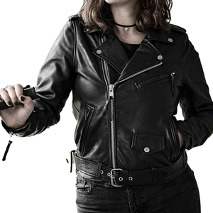 2026 Women Winter Black Leat6her Jacket Zipper Basic <b>Coat</b> Turn-down Collar Motor Biker Jacket genuine Cow <b>Leather</b> Fashion Jacket - Product Image 6