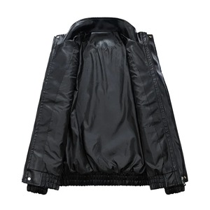 Tendance hommes moto Biker Bomber veste en cuir Vintage décontracté noir 100% peau de vache coupe-vent imperméable automne vêtements d'extérieur - Product Image 4