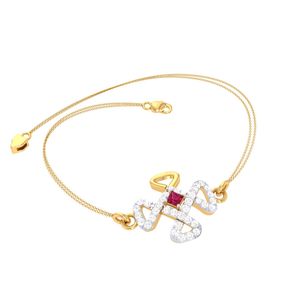 Ishi Diamonds Captivating Gold and Lab Grown Diamond <b>Bracelet</b> with <b>Ruby</b> Centerpiece - Product Image 3