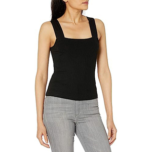 Venta caliente Material transpirable 100% algodón Fitness Wear Mujeres Tank Top/Precio barato Color sólido Mujeres Tank Top - Product Image 1