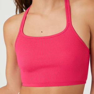 Wholesale <b>Cross</b> Back Yoga Seamless Solid Sports Bra Breathable Fitness Workout Gym <b>Tops</b> Sports Bra for Women - Product Image 5