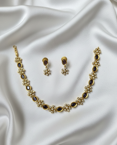 Parure de bijoux de luxe en pierres CZ pour mariée, collier et boucles d'oreilles, design floral doré, forme ovale, cadeaux pour mariages et fêtes - Product Image 3