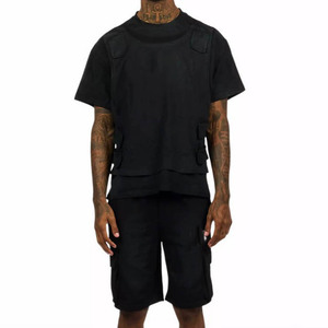 <b>Men</b> T <b>Shirt</b> and Short Set Breathable Two Piece Casual Outfit <b>for</b> <b>Summer</b> Gym Workout Daily Use - Product Image 1