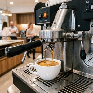 Cafetera Eléctrica Comercial para Oficina - Máquina de Espresso Duradera de Origen Estadounidense para Grandes Cantidades - Product Image 1