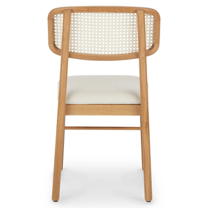 Silla de comedor con respaldo de ratán moderna de mediados de siglo: elegante y cómoda - Product Image 4