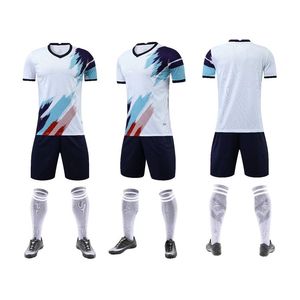 High Quality Light Blue Polyester Soccer Kits Customized Cheap Jersey Sets High Quality Soccer Wear - Product Image 2