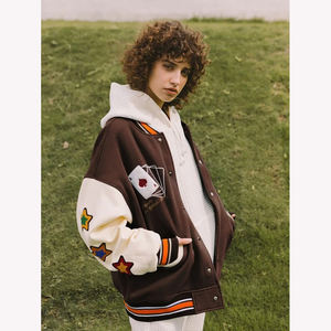 Veste universitaire de baseball pour homme de haute qualité, en laine d'hiver, grande taille, tissée, à manches longues et col montant - Product Image 6