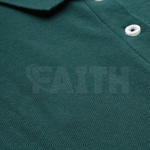 T-shirt polo décontracté à séchage rapide pour hommes, en coton et polyester confortable avec tissu en toile à motif solide - Product Image 5