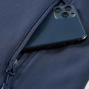 Adult <b>Men's</b> Winter Soft Shell Vest <b>Navy</b> Blue Color Stand Collar <b>Fleece</b> Lined Outdoor <b>Men's</b> Soft Shell Coat With Zipper Pocket - Product Image 4