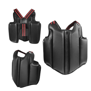 Protector de Pecho Sanda para Taekwondo y Karate, de Cuero PU, Protector de Pecho Abierto, Equipo de Protección para Entrenamiento y Competición, Protector de Pecho Negro Unisex - Product Image 3