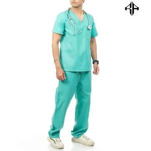 2025 nueva llegada personalizado hombres Hospital Scrubs poliéster algodón enfermera uniforme conjunto de manga corta Doctor Scrubs al por mayor - Product Image 2