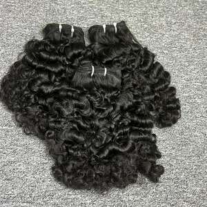 Rizado birmano de alta calidad en trama, venta al por mayor, extensiones de cabello humano, cabello crudo indio - Product Image 5