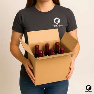 Cajas Rígidas para 6 Botellas de Vino con Separadores de Rejilla, Medida Interna 23,5 x 15,5 x 31,5 cm - Product Image 4