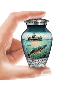 Blue <b>Keepsake</b> Urn <b>for</b> Adult Human <b>Ashes</b> Handcrafted Funeral Memorial Decorative <b>Keepsake</b> Urn <b>for</b> Women and Men Custom SIze Urn - Product Image 5