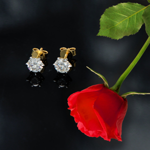 14K <b>Yellow</b> Gold Lab Grown Diamond Stud Earrings IGI Certified Luxury Women's Gift Contemporary Fine Jewelry International B2B - Product Image 4