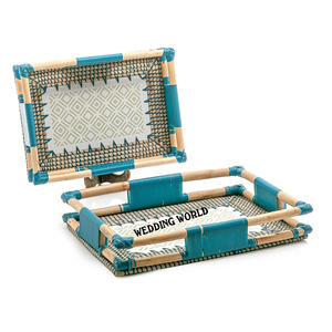 ถาดหวายทรงสี่เหลี่ยมผืนผ้าถาดเสิร์ฟแบบทำมือถาดหวายทรงสี่เหลี่ยมผืนผ้าสำหรับนักออกแบบงานทำมือ - Product Image 3