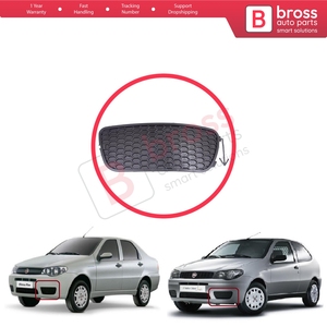 Grille de Pare-chocs Avant BSP1188-1 Sans Trous Gauche pour Palio Siena MK1 178 2007-2016 Albea 2002-2012 51703145 - Product Image 5