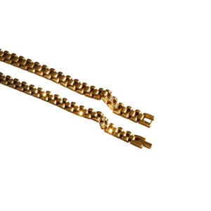 Brazalete de Reloj Grueso de Acero Inoxidable Chapado en Oro de 18K, Brazalete de Moda Resistente al Agua - Product Image 4