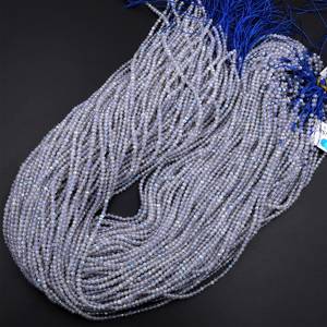 Labradorite naturelle à micro facettes 2mm 3mm 4mm perles rondes 15.5 "brin - Product Image 3