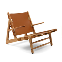 Fauteuil modulaire inclinable scandinave moderne pour appartement, salon, chambre et hôtel avec sangle en cuir véritable