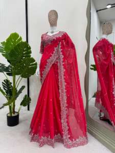 Saree en soie Tibby lourde à forte demande Choix de confiance pour les distributeurs de vêtements ethniques Approvisionnement en vrac pour l'industrie de la mode - Product Image 6