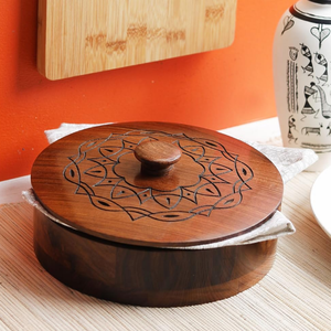 Nueva caja de Chapati de olla caliente elegante de madera curvada a mano, caja de arroz que mantiene la comida caliente y fresca, utensilios de cocina de cazuela para el hogar, Cocina, Restaurante - Product Image 4