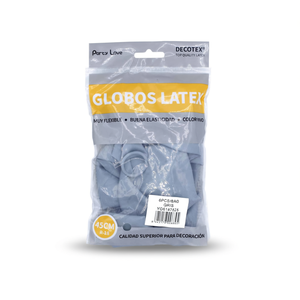 Globos de Látex Decotex de 45 cm, Gris, Paquete de 6 Unidades, Decoración para Fiestas - Product Image 2