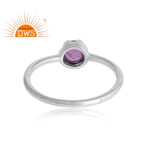 Best Selling Fine Sterling <b>Silver</b> Natural Amethyst Gemstone Stackable <b>Ring</b> Jewelry For Women Gift For Her - Product Image 4