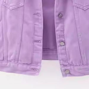 Veste en jean pour hommes confortable de couleur unie 100% coton vêtements décontractés pour l'hiver Streetwear avec logo avant et poches - Product Image 6