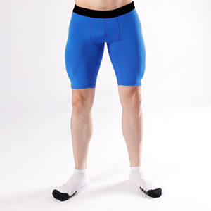 Shorts de compression athlétiques pour hommes en gros, taille élastique, tissu en laine, shorts intérieurs de sport et de fitness - Product Image 1