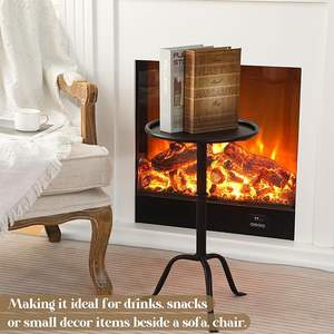 Mesa Auxiliar Artesanal de Aluminio Fundido con Acabado Negro Mate - Product Image 5