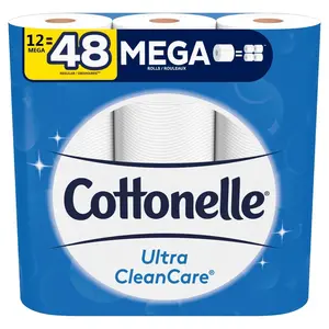 Papier toilette Cottonelle Ultra CleanCare Strong Bamboo, 12 méga-rouleaux, format jumbo, fabriqué à partir de pâte de coton et de bambou - Product Image 1