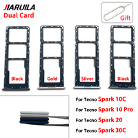 Tiroir de carte SIM pour téléphone portable Tecno Camon 16 17P 18 19 20 Pro Spark 10 Pro 10C 20 30C Zero 30, support de carte SIM, fente pour carte SIM