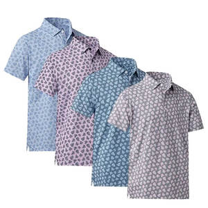 Men's Casual Golf for Polo Shirt Custom Full Printed Logo Short Sleeve High Quality Polyester Spandex Knitted <b>Fabric</b> - Product Image 1