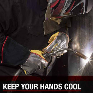 ถุงมือเชื่อมหนังวัวแยกกันลื่นสำหรับช่างเชื่อมถุงมือทำงานป้องกัน2024ออกแบบโลโก้ได้ตามต้องการ - Product Image 6