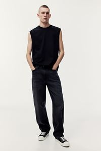 กางเกงยีนส์สีดำทรงหลวมและทรงตรงสำหรับผู้ชายกางเกงผ้าฝ้ายสวมใส่สบายและใส่ได้ทุกวัน @ ขายส่งราคาโรงงาน - Product Image 6