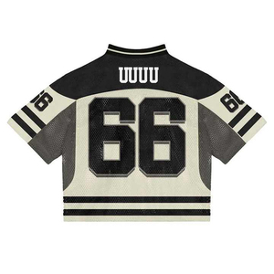 <b>High</b> Quality Breathable Mesh Short Sleeve American Football Jersey 100% Polyester Moisture-Wicking Customizable Low MOQ - Product Image 4