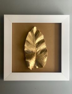 Golden and White Leaf <b>Shadow</b> <b>Box</b> Wall Art Pair 3D Botanical <b>Box</b> Frame Modern Decorative Nature Inspired Sculpture Home Bedroom - Product Image 3