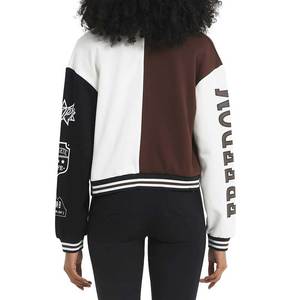 Veste universitaire pour femmes en gros manteau letterman de baseball avec logo personnalisé veste de mode surdimensionnée de style universitaire pour streetwear - Product Image 2