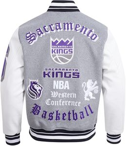 SACRAMENTO Kings nam NBA Áo khoác varsity tiếng Anh cũ. - Product Image 2