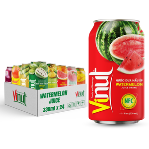 Bebida de jugo de sandía sin azúcar 330ml lata de bebida fresca y natural de Vietnam, etiqueta privada y muestra gratis - Product Image 2