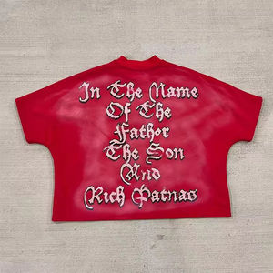 Camisetas de algodón 100% de alta calidad para hombre, de secado rápido y transpirable, de peso pesado, personalizables con venta al por mayor, ropa de hombre con diamantes de imitación - Product Image 2