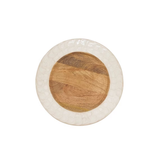 Assiette de présentation en bois d'acacia naturel Assiette de présentation en bois pour dîner Assiette légère pour collation dessert pendaison de crémaillère - Product Image 1