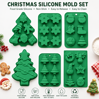 Moules en silicone de Noël en gros, qualité alimentaire, pour chocolat, bonbons, gâteaux, formes personnalisées DIY