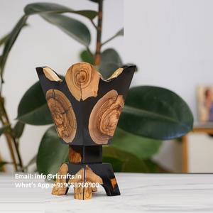 Brûleur d'encens arabe traditionnel Encensoir en résine en bois pour Bakhoor & Dukhoon - Product Image 1
