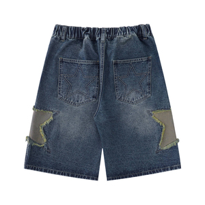 Venta al por mayor Oem Men Denim Shorts Diseño personalizado Hombres Oversized Bermuda Bordado Denim Jean Cotton Shorts - Product Image 2